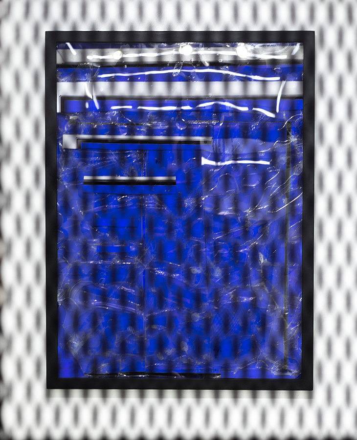 Installation view Steel/Glass 31 (Blue/Screen) - 36 x 48 inches - Solivagant NYC