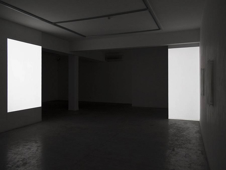 Installation no.26, 2015 video installation, 13 min two channel video projection, six embossed prints on paper