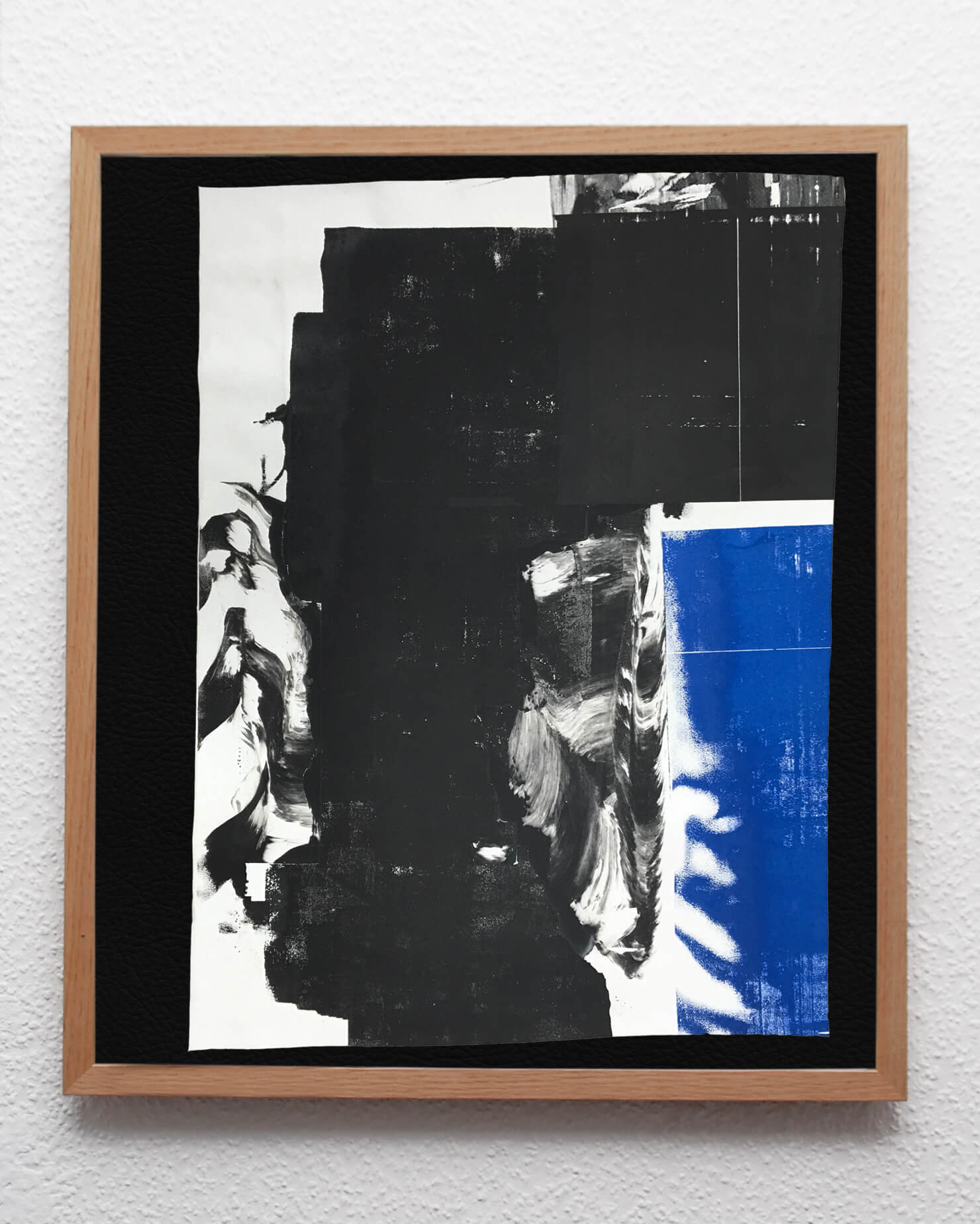 ADORE I / Gesso and ink on microsuede, mounted on leather / 24.5" x 19" inches / 2015