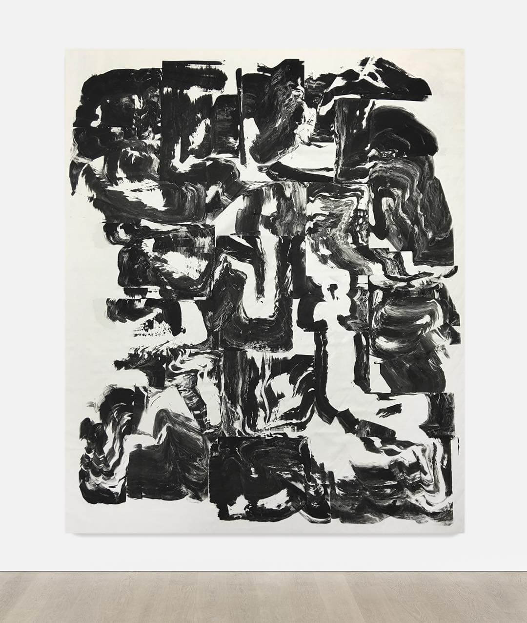 RAMKHAL / Gesso on microsuede / 6.1 x 5 ft / 2016